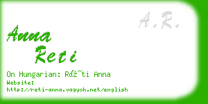 anna reti business card